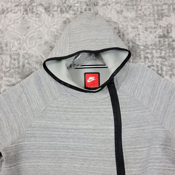 Nike Tech Fleece Hoodie Womens Medium Gray Active Sport Thumbholes 655765-063 - Picture 3 of 12
